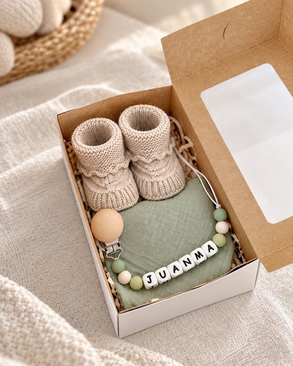 Box detalles especiales, colores verde y beige